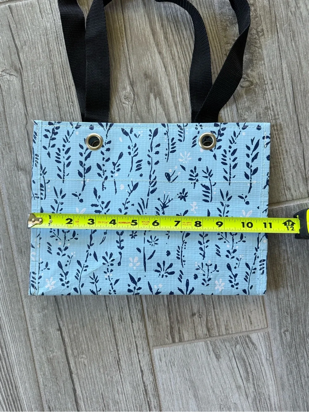 Scout Light Blue Floral gift Bag with Black Straps